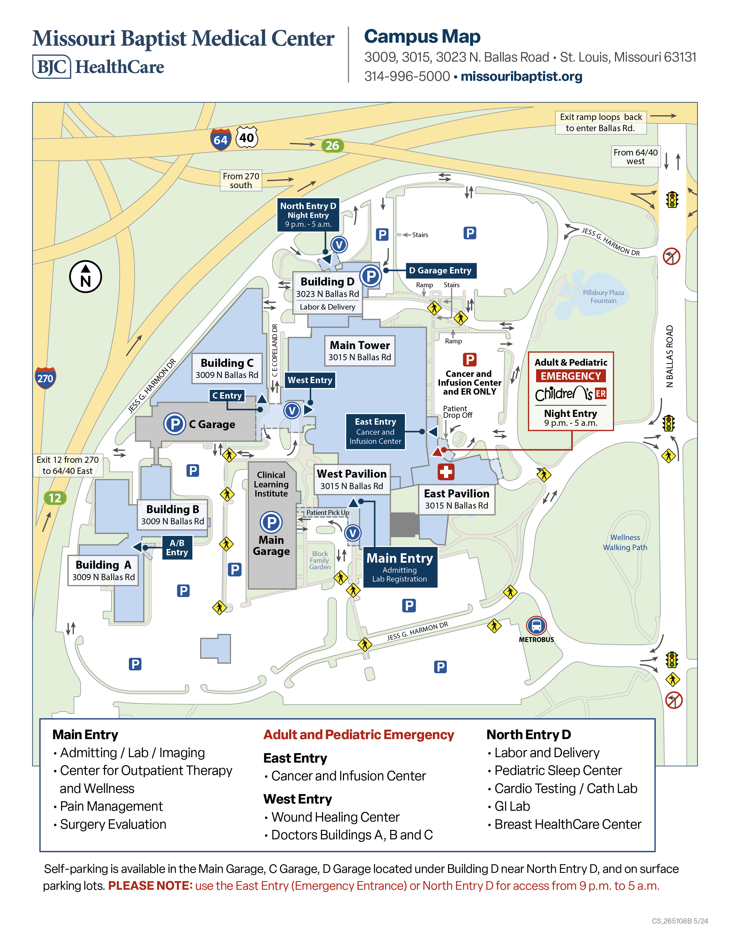 Missouri Baptist Medical Center Campus Map